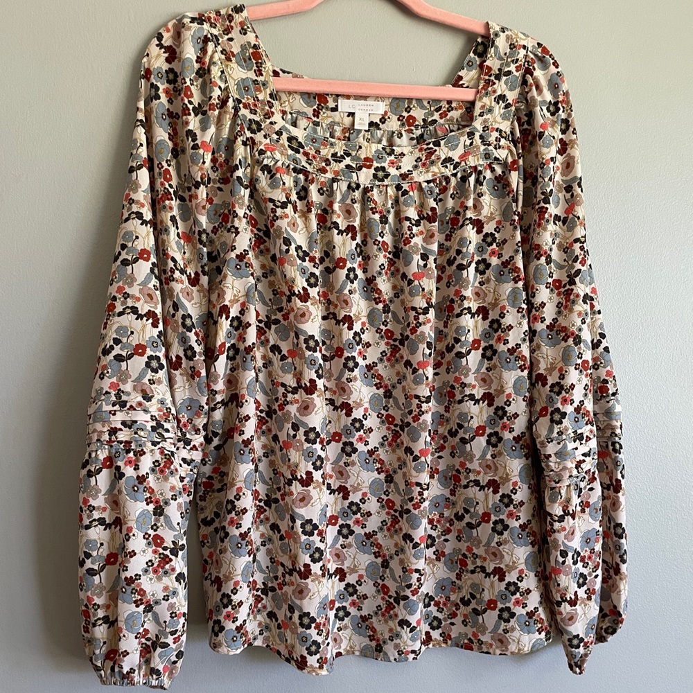 LC Lauren Conrad Floral Blouse XL